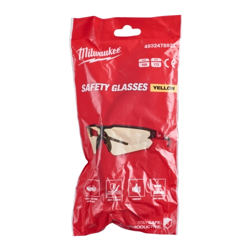 Okulary ochronne żółte Milwaukee odporne na zarysowania enhanced safety glasses – widok 3